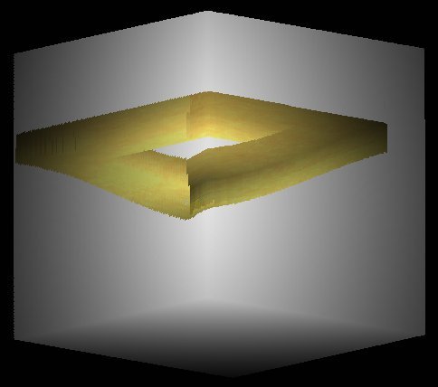 Рис. 10 Невозможный треугольник, размещенный на поверхности куба