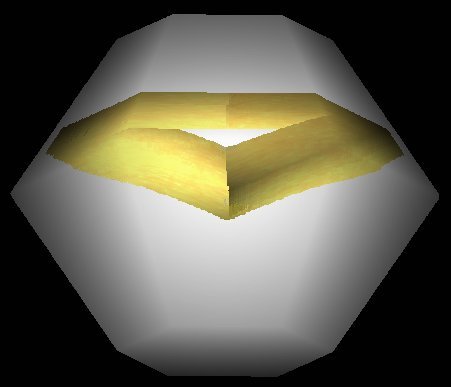 Рис. 8 Невозможный треугольник, размещенный на поверхности многогранника с четырнадцатью гранями