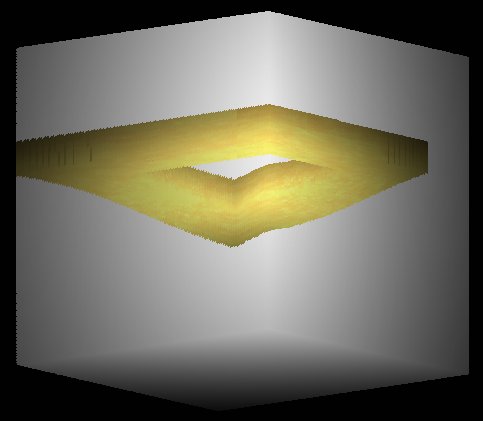 Рис. 9 Обычный треугольник, размещенный на поверхности куба